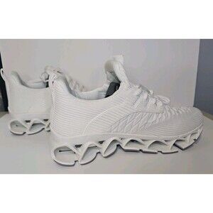 All White Blade Runner Slip On Fashion Athletic Sneaker Shoes Womens Size 39EU 9